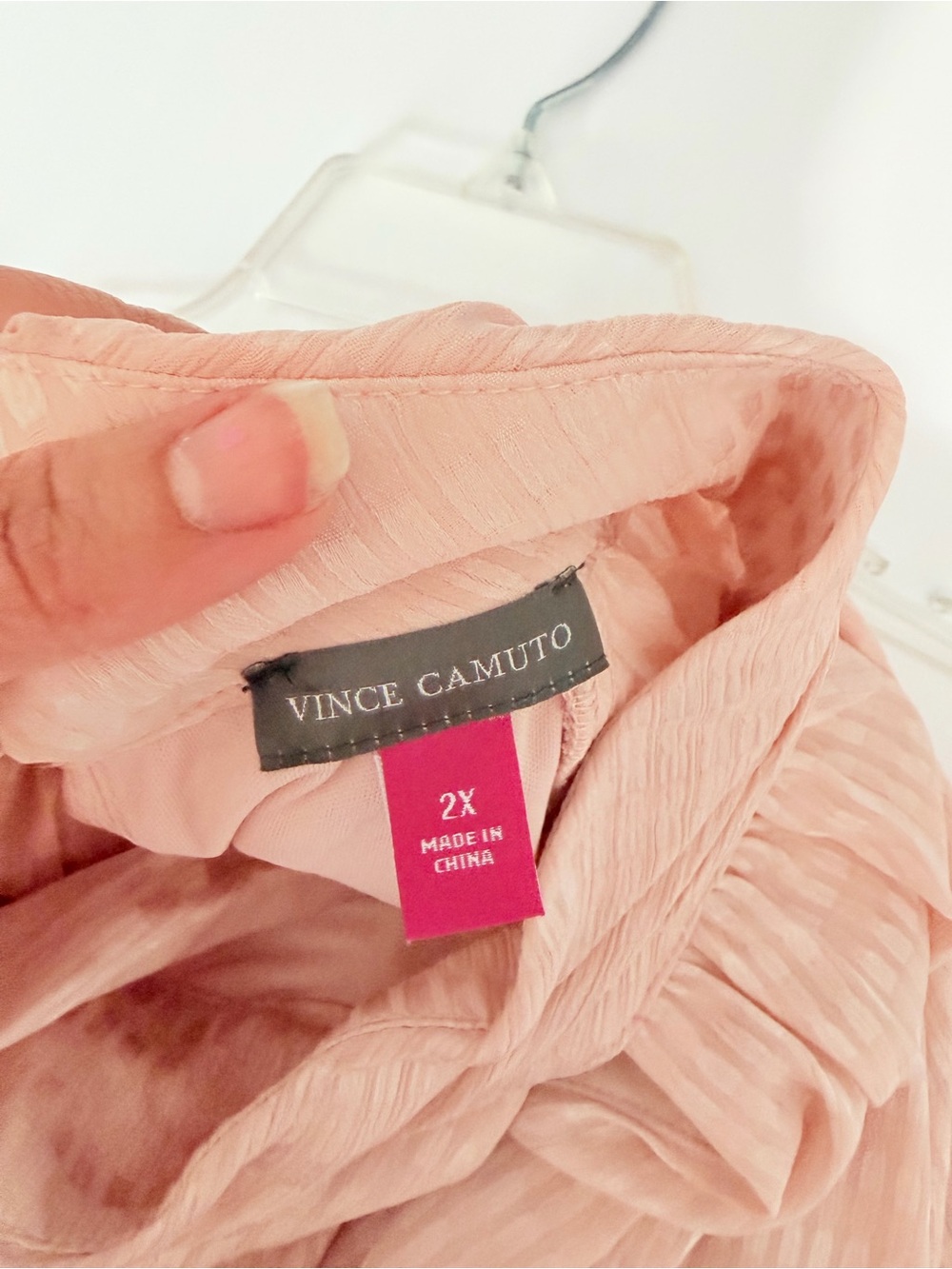 NWT Vince Camuto Pink Mock Neck Ruffle Sleeve Blouse Top 2X - Picture 8 of 10